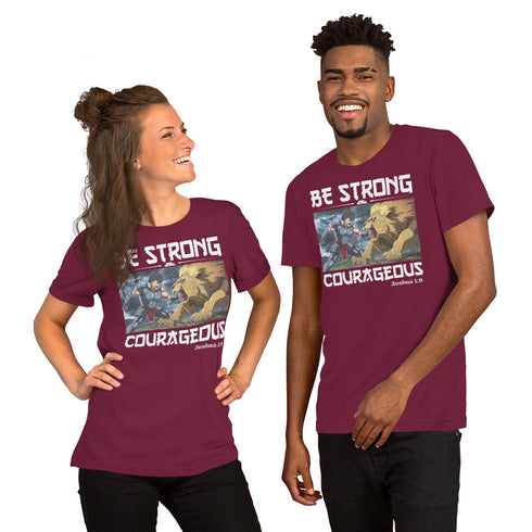 Be Strong and Courageous Christian Bible Verse T-Shirt